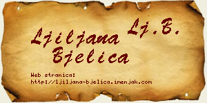 Ljiljana Bjelica vizit kartica